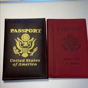 Passport Holders Cases Black and Red